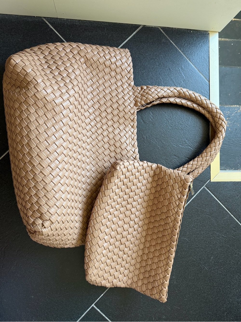 Woven Tote Bag in Tan - Stylish Everyday Carry